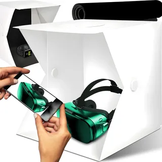 Retoo Fotobox Lichtbox Faltbare Mini Fotostudio Lichtzelt LED Beleuchtung Tragbare Faltbare Fotozelt Lichtwürfel Hintergründe