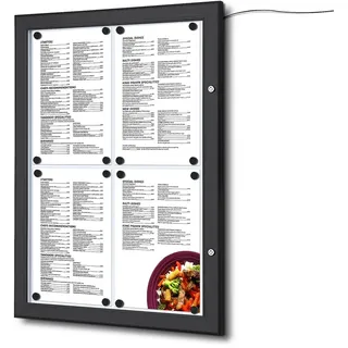 Showdown Displays - 4x DIN A4 - Aluminium / Stahl - Schwarz