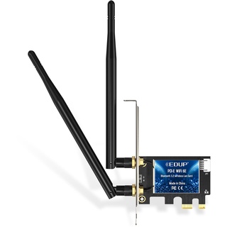 EDUP WiFi 6E Bluetooth 5.2 PCIE WLAN Karte Intel AX210 5400Mbit/s WLAN Netzwerkkarte Adapter, 802.11AX DualBand 2.4Ghz/5Ghz Antenne Preiswerter AX210 Chip für PC Desktop Windows 10&11 64-Bit