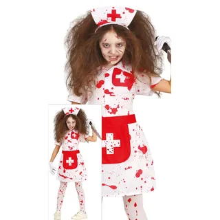 FIESTAS GUIRCA Krankenschwester Zombie Kostüm - Krankenschwester Blutige Krankenschwester - Halloween Kostüm Mädchen