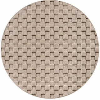 KADIMA DESIGN Flachgewebe-Teppich Schachbrett Beige, 200x200 cm Schachbrett
