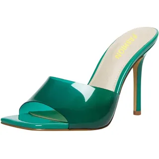 LOIJMK Farbe Large Size Transparent Toe Fashion Pure High Heels Damen Damen High Heels Coole Schuhe Damen Jugendlich (Green, 42) - 42 EU