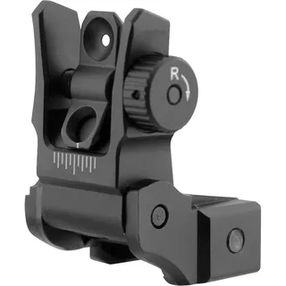 UTG Low Profile Flip-up Rear Sight with Dual Aiming Aperture MNT-955 Visier, schwarz, one size