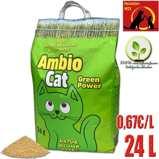 Ambio Cat Green Power Streu - Best Naturklumpstreu - Original Cat`s Katzenstreu