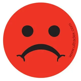 Ultradex Magnetsymbole Smily 50mm rot traurig VE= 5 Stück