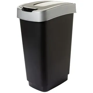 1 Stk. Mülleimer Papierkorb 25L Abfalleimer Mülltrennung Schwingdeckel Schwarz