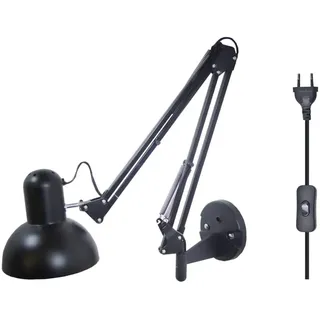 ACMHNC Industrielle Vintage Wandlampe,Ausziehbar Wandleuchte Mit Schalter,Rustikal Innen E27 Schwarze Swing Arm Wand Lampe Wohnzimmer Schlafzimmer Wandlicht Flexible Leselampe,Links/Rechts Schwenkbar