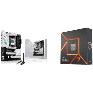 ASUS ROG Strix B650E-A Gaming WiFi Mainboard Sockel AMD AM5 (12+2 Power Stages, USB 3.2 Gen 2x2 Typ-C, PCIe 5.0, Q-Release, WiFi 6E, Aura Sync) + 5 7600X Processor 4.7 GHz 32 MB L3 Box