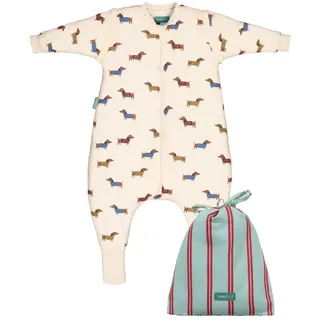 molis&co. Baby-Schlafsack mit Füßen, abnehmbare Ärmel und Socken. 2.5 TOG. Ideal für die Übergangszeit und den Winter. 100% Baumwolle (Oeko-TEX 100). (Fancy Teckel, 70 cm (1 Jahr))