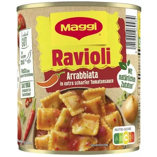 MAGGI Fertiggericht, Maggi Ravioli Arrabiata in Tomatensauce mit Chili Packung 800g
