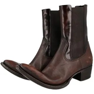LUXUS PRADA COWBOY CHELSEA BOOTS SCHUHE 2UG008 BRAUN LEDER NEU 11 45 45,5