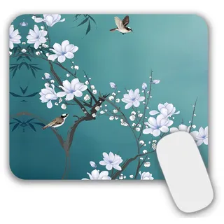 AOKSUNOVA Mauspad Klein mit Design Mousepad mit Motiv 200 x 240 x 3 mm Blume Vogel Muster
