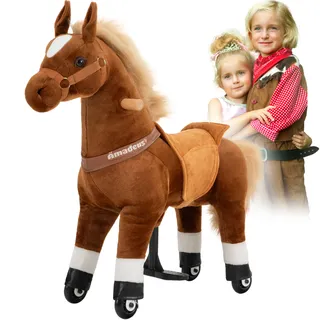 Miweba Pony Amadeus, Medium, Spielpferd zum Reiten, 4-8 Jahre, integrierte Lenkung