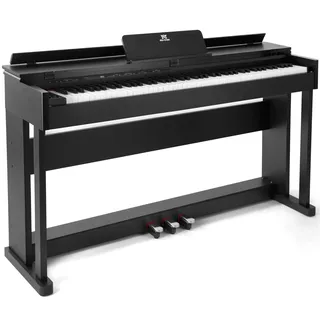 MUSTAR E- Piano 88 Tasten mit Hammermechanik, Digital Piano, E-Klavier mit 3 Pedale Adapter, 2 Kopfhöreranschluss, Dual Kontrollsystem, USB/MIDI, Klassisch professionell