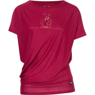 super.natural Cat Yoga Loose Damen T-Shirts rot Größe M Lifestyle | Yoga Hautfreundlich Merinowolle
