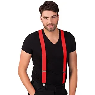 PARTY DISCOUNT Hosenträger Basic mit breiten Trägern, rot