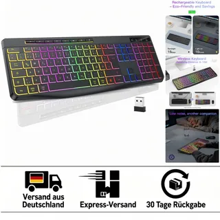 TECURS Gaming-Tastatur Beleuchtet DE