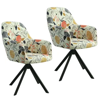 GDWD Stuhlbezug mit Armlehne, Stretch Stuhlhussen, Universal Abnehmbare Schonbezug, Hussen für Stühle, Waschbar Stuhlüberzug für Esszimmer, Küche, Wohnzimmer, Büro, Hochzeit Deko (Mehrfarbig 2er Set)