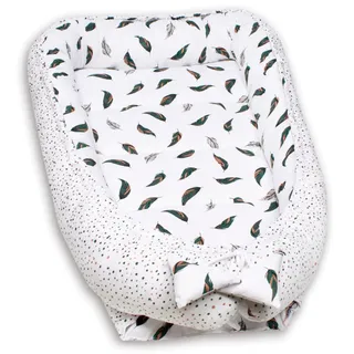 PaLulli 120x60 cm Babynest Babynestchen XXL Babykokon 2seitig 100% Baumwolle Kissen Nestchen für Babybett Reisebett für Baby und Säugling