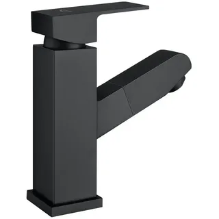 Auralum Max Waschtischarmatur Ausziehbar Waschtischarmatur Wasserhahn Waschbecken Badarmatur mit 45cm Ausziehenbare Brause,Schwarz schwarz