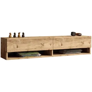 [en.casa] TV Möbel, Laitila 140x31,5x29,5cm Eiche rustikal