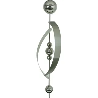 Garden Pleasure Gartenstecker mit 5 Kugeln Edelstahl Silber