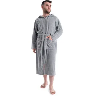 MY HOME Herrenbademantel »Nela, ideal für Sauna & Spa, Hotelbademantel, Morgenmantel« 1 Stk. einfarbig, S-4XL, mit Reißverschluss, grau