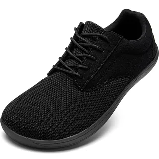 JUEQIBAA Barfuß Schuhe Herren Schuhe Breite Füße Weit Zehenschuhe Zero-Drop Sohle Barfußschuhe Männer Atmungsaktiv Barfusslaufschuhe Alle Schwarz EU 42 - 42 EU Weit
