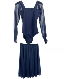 DUNSBY Ballett Trikot Damen Strumpfhosen Ballett Tanz Kleidung Damen Gym Kleidung Körper Kleidung Aerial Yoga Praxis Kleidung Körper Kleidung(Dark Blue Suit,M)