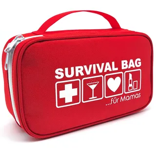 HAPPY DIKDIK Survival Bag für Mamas - Originelles Geschenk für werdende Mama - Lustiges Babyparty Geschenk zur Geburt & Geburtstagsgeschenk für Mütter - ohne Inhalt