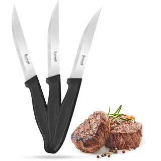 Fixwell Fixwell® Steakmesser, schwarz I sehr scharfes Fleisch-Messer, ideal für den Esstisch und Grillfleisch – sehr langlebig, rostfrei | spülmaschinenfest & lebensmittelecht | 100% Made in Germany seit 1955