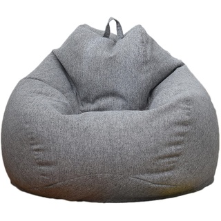 Highdi Sitzsack für Erwachsene Indoor Outdoor Sitzkissen Waschbarer Weicher Flauschiger Sofabettbezug Ohne Füllung Gartenkissen Bodenkissen für Wohnzimmer Gaming (Dunkelgrau,70x80cm)