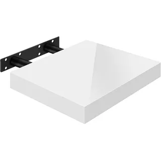 Woltu Wandregal Wandboard freischwebend Schweberegal Holz Board weiß 25x22.9x3.8cm