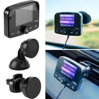casativo-tech Einfach DAB+ über FM hören - 4in1 Kfz DAB Radio Empfänger mit Bluetooth 5.0, Freisprechanlage & FM Transmitter - Kristallklarer Digital-Sound im