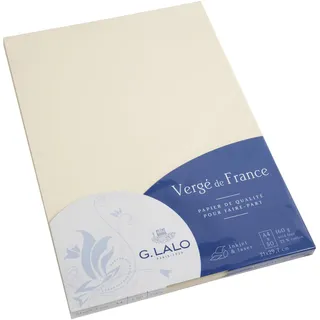 Lalo 41416L Papier "Vergé de France", DIN A4, 50 Blatt elfenbein