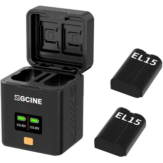 ZGCINE PS-EL15 Ladekoffer USBC PD Schnellladegerät Dual Ladegerät für EN-EL15 Kamera Akku
