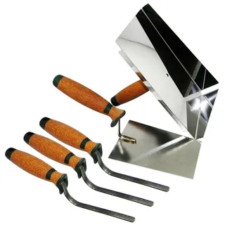 ConToo Fugblech Edelstahl 245x155mm + Trapezkelle + Fugenkelle 6,10,12mm Korkgriff Ct04 - Contoo