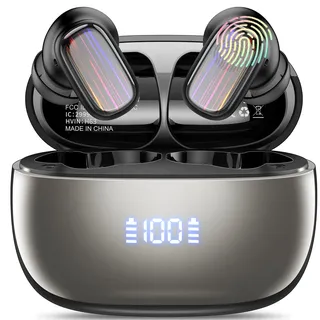 Conyat AI Kopfhörer Übersetzer, Echtzeit Sprachübersetzer 164 Sprachen mit App, 6 Übersetzungsmodi, Bluetooth Übersetzer Kopfhörer für Studium, Reisen, Wirtschaft, Tiefschwarz