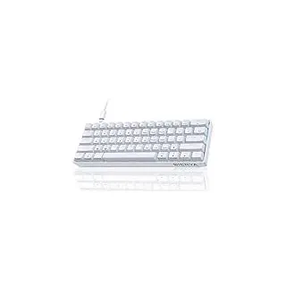 Dierya DK61se Gaming Tastatur,60% Prozent Mechanische Tastatur mit Blue Clicky Switch,Ultra-Compact Mini 61 Tasten Anti-Ghosting,Typ-C-Datenkabel,US Layout für PC Windows Gamer Typist,Weiß