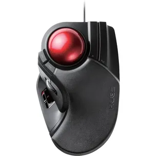 ELECOM Kabelgebundene Fingerbedienung, große Trackball-Maus, 8-Tasten-Funktion mit glatter Tracking, präziser optischer Gaming-Sensor, Handballenauflage (M-HT1URBK)