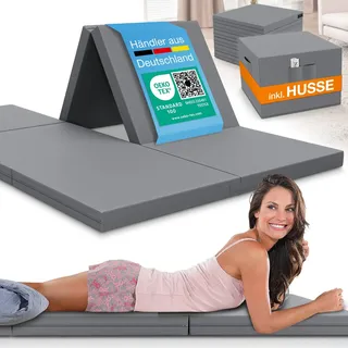 eloneo Klappmatratze Gästematratze, 140x200x8 cm, Grau