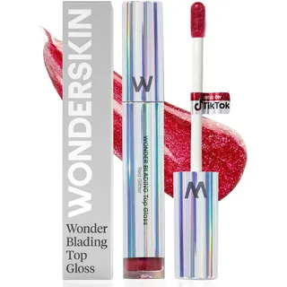 Wonderskin Wonder Blading Top Gloss – Roter Glitzer-Lipgloss, Feuchtigkeitsspendendes Und Hochglänzendes Lippen-Make-Up (Roter Glitzer)