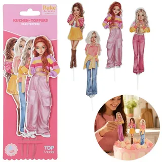 DEPESCHE 0014336 TOPModel Kuchen-Topper, 4 Stk. BAKE and CREATE