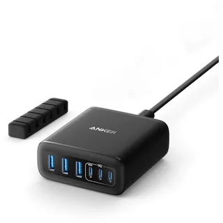 Anker 112W USB C Ladegerät, 6 Port Ladestation mit 112W Ausgang Leistung | Leistungsstarkes USB-C Netzteil für iPhone 17/16/15 Serie, MacBook Air, Pixel, Galaxy, iPad