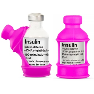 3 Stück Insulin Fläschchen Schutzhülle für Diabetiker, Silikon Insulinflasche Schutzhülle zum Schutz der Insulin-Phiole vor dem Brechen (Rosa)