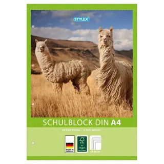 Stylex Schulblock/blanko / blanko / DIN A4 / 50 Blatt