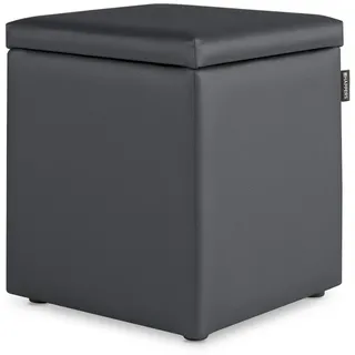 Happers Hocker mit Stauraum aus Kunstleder Grau für das Wohnzimmer oder Schlafzimmer