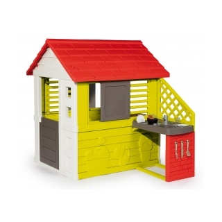 Smoby Spielhaus Natur Haus mit Sommerküche 810713