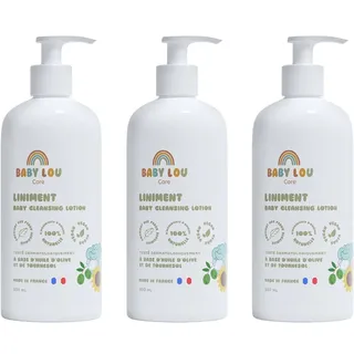 Baby-Liniment 3×500 ml für den Windelwechsel | Sanfte Reinigung für empfindliche Haut | 100 % natürlich & vegan | Hergestellt in Frankreich | Schützt & beruhigt