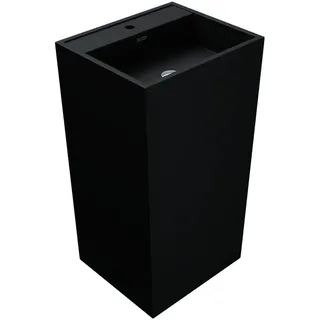 doporro Waschbecken Standwaschbecken Standsäule freistehend aus Mineral mit Nano Colossum, besonders leichte Reinigung schwarz 50 cm x 90 cm x 42 cm
